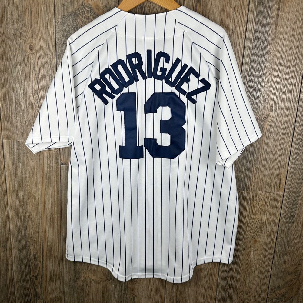 Majestic MLB New York Yankees Alex Rodriguez 13 Pinstripe Jersey Mens XL Home